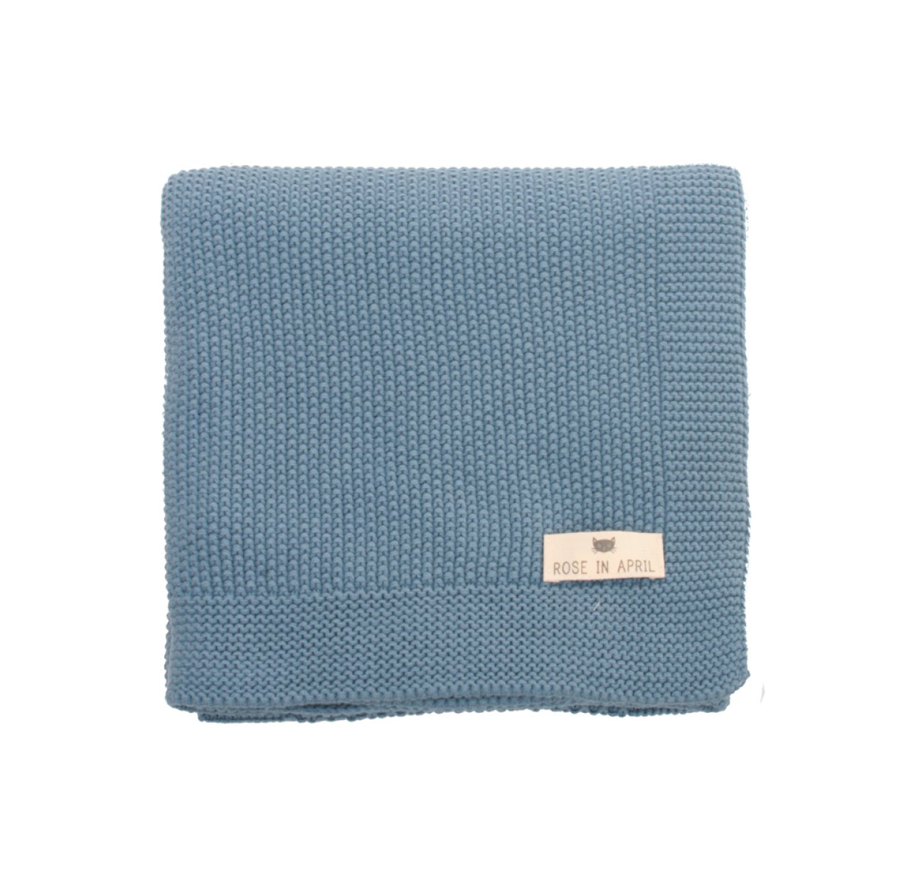Couverture Bou en tricot - Bleu paradis