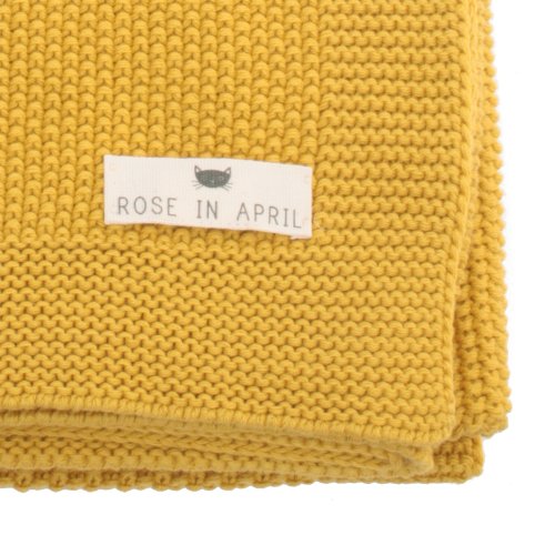 Couverture Bou en tricot - Jaune Ceylan