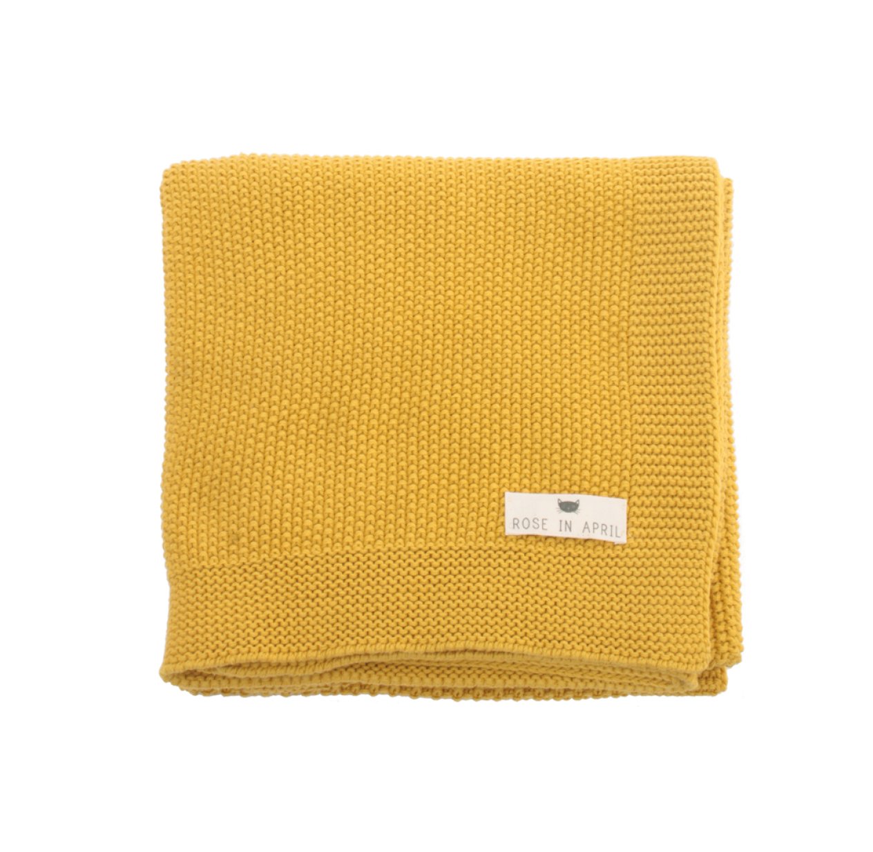 Couverture Bou en tricot - Jaune Ceylan