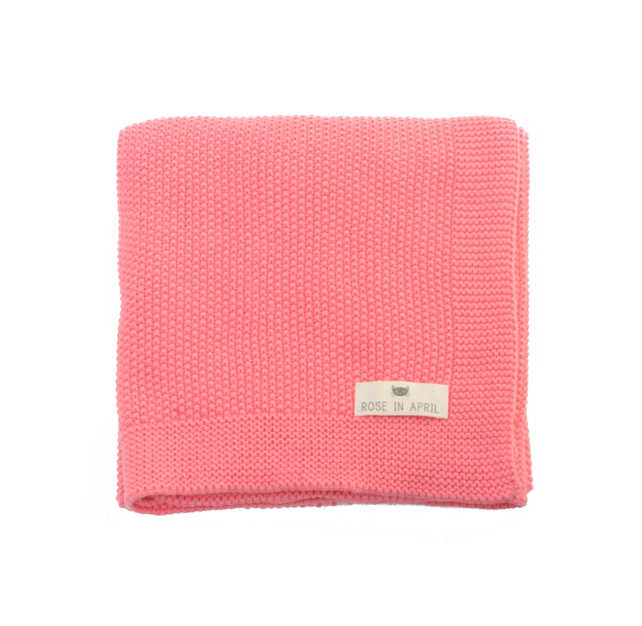 Couverture Bou en tricot - Rose Corail