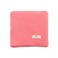 Couverture Bou en tricot - Rose Corail