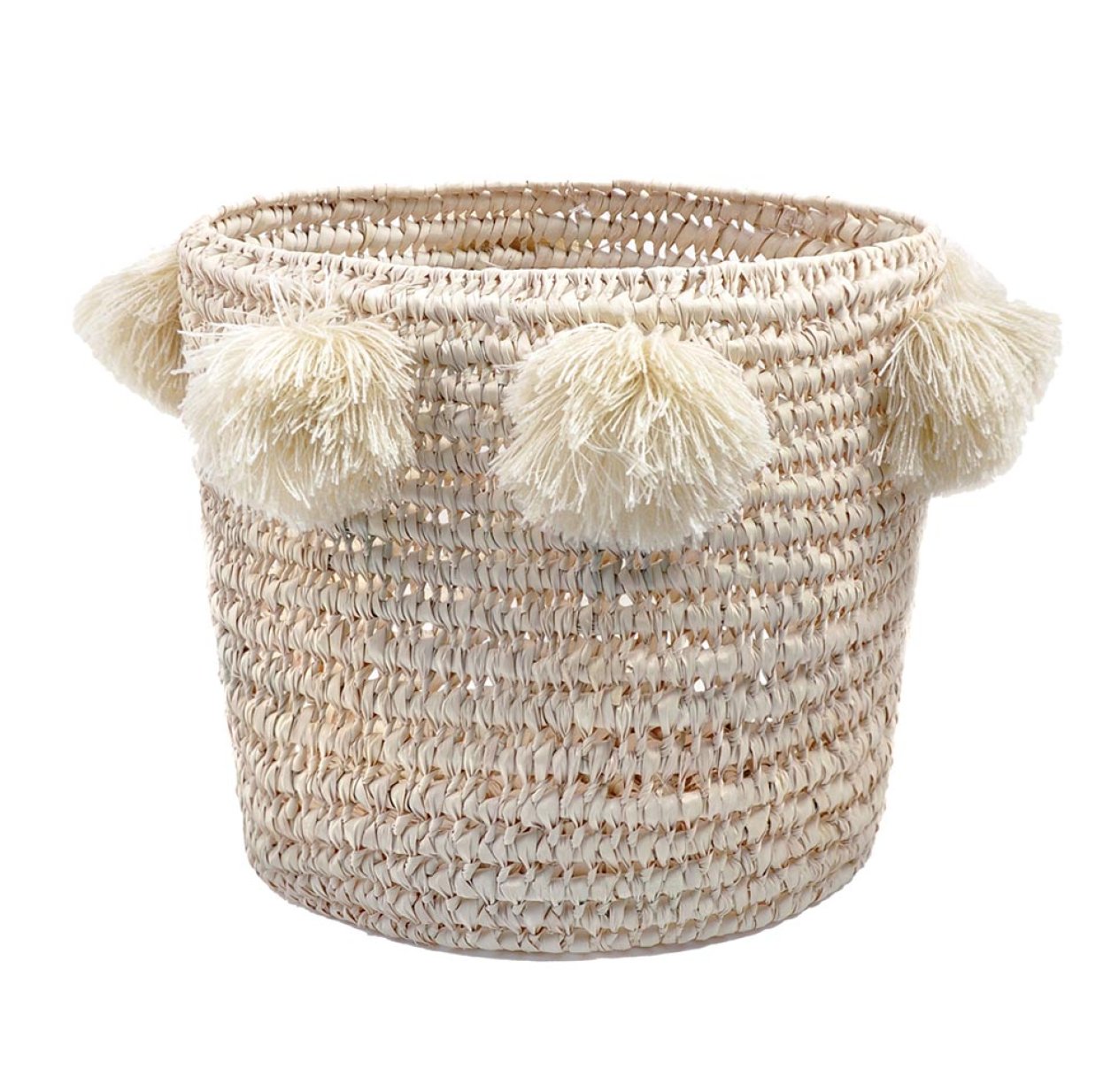 Panier Louis Big à pompons - Ecru