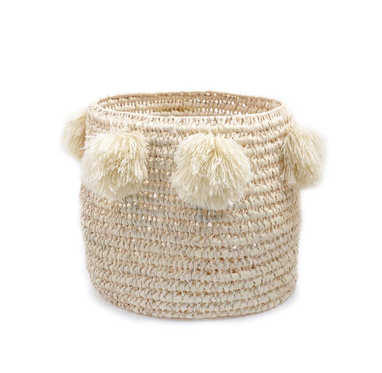 Panier Louis à pompons - Ecru