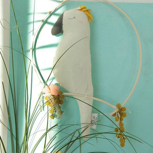 Oiseau décoratif Nino le Cacatoès - Ecru