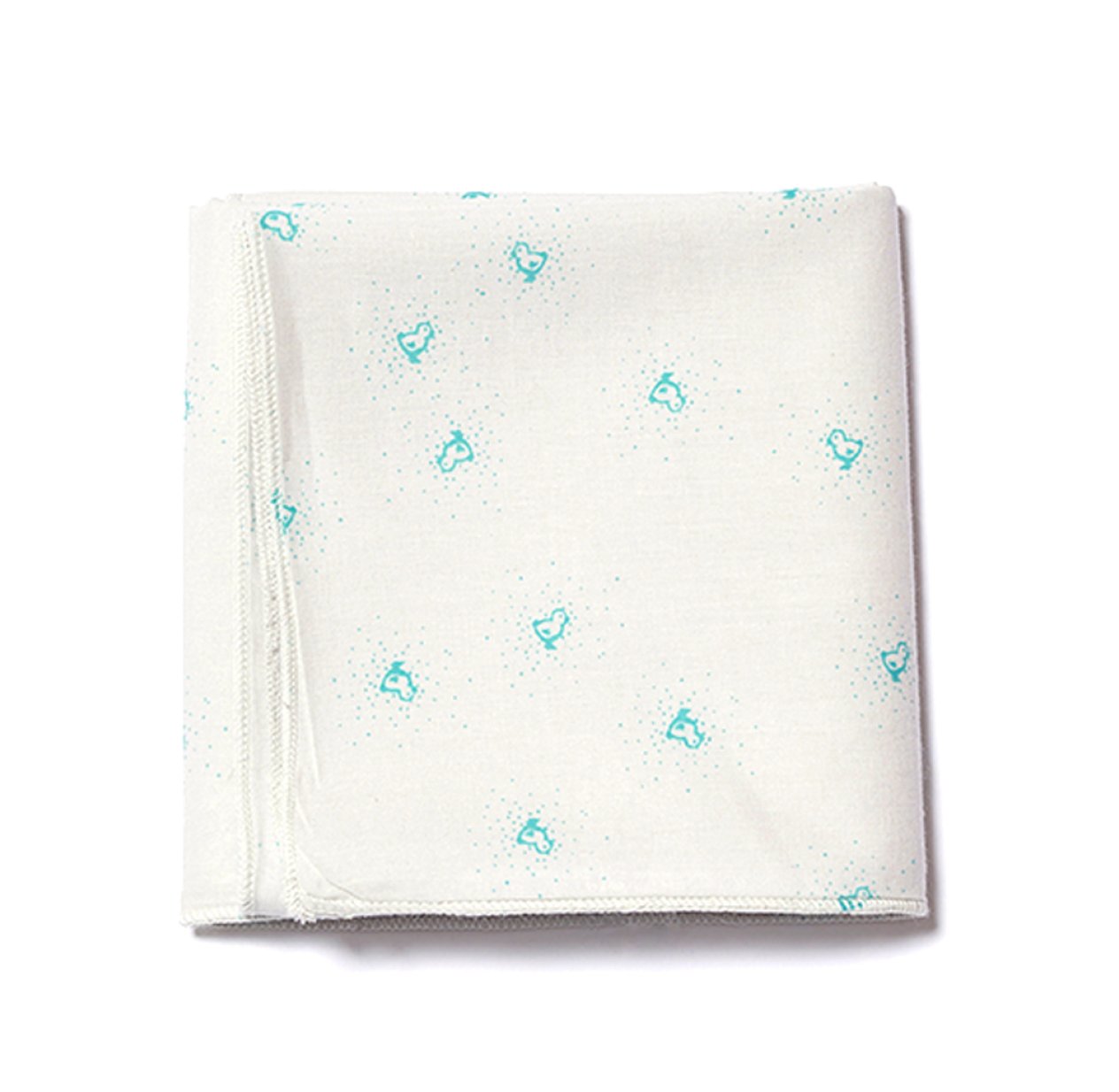 Mini plaid de naissance Bird - Turquoise