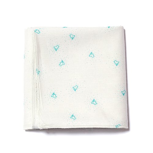 Mini plaid de naissance Bird - Turquoise