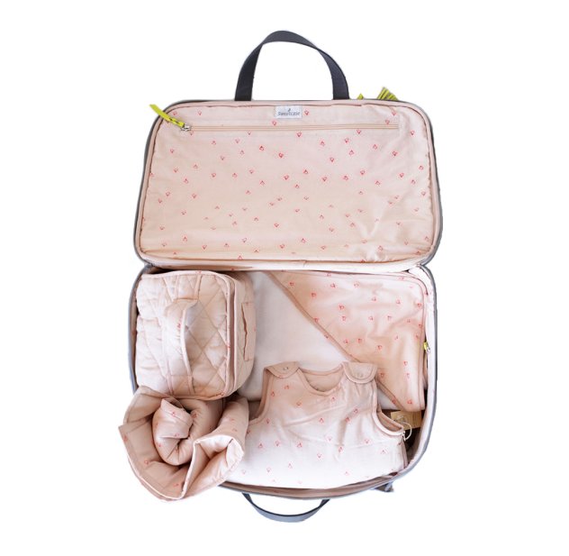 Sac de maternité Baby Trolley en coton rose - Tutete
