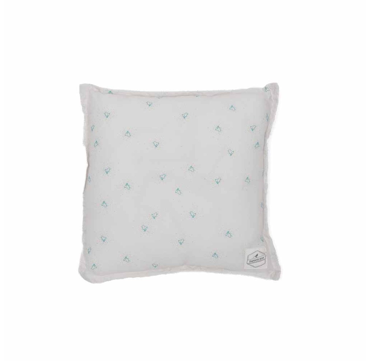 Petit coussin carré bébé Bird - Turquoise