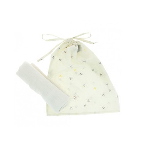 Petit lange bébé Bird - Ecru