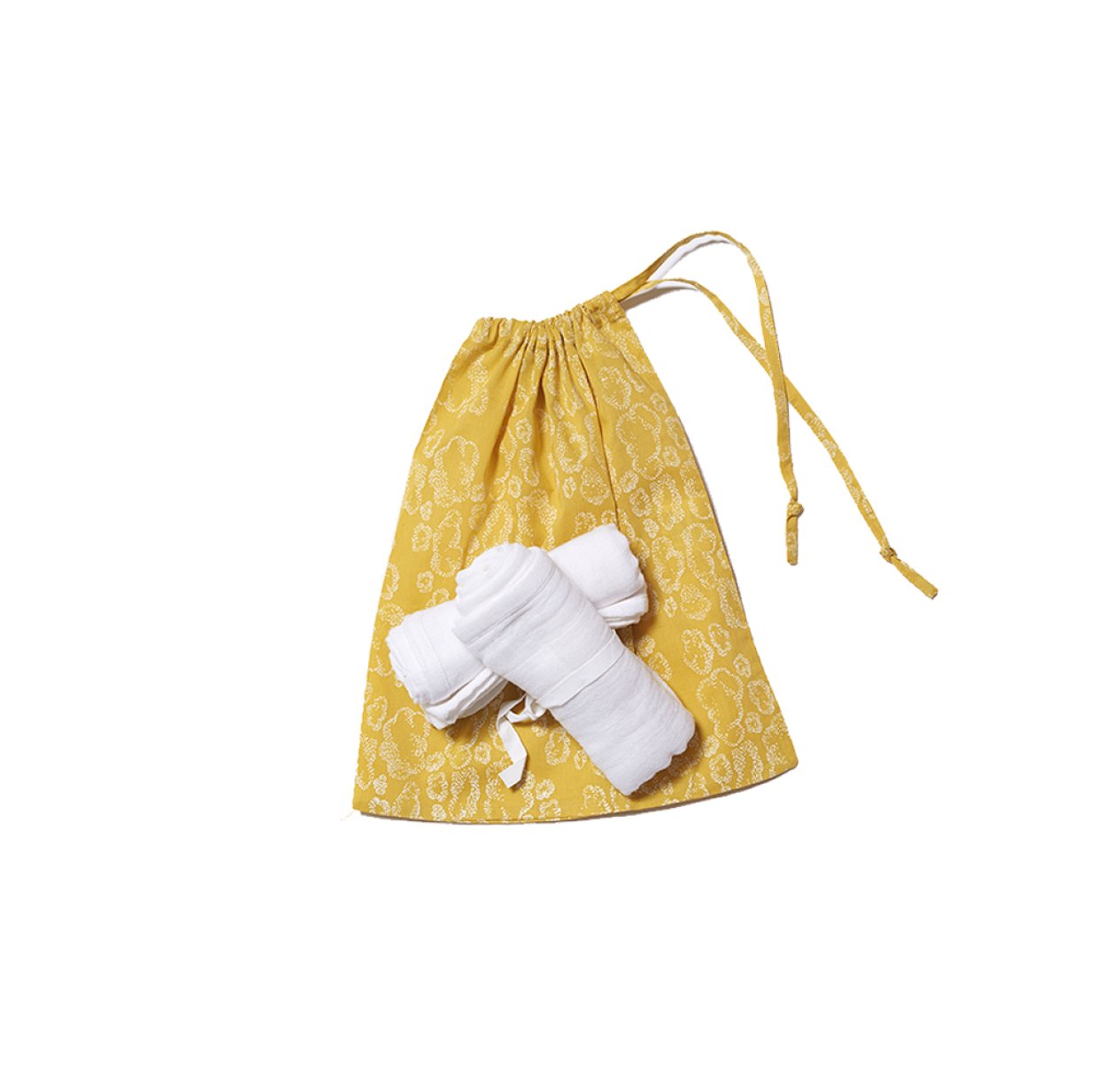 Petit lange bébé Nuages - Moutarde