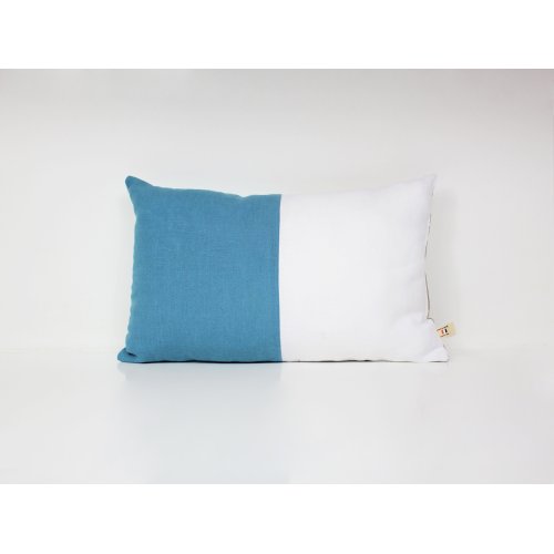 Coussin en lin 25 x 40 cm - Bleu