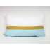 Coussin en lin 30 x 50 cm - Bleu/Jaune