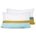 Coussin en lin 30 x 50 cm - Bleu/Jaune