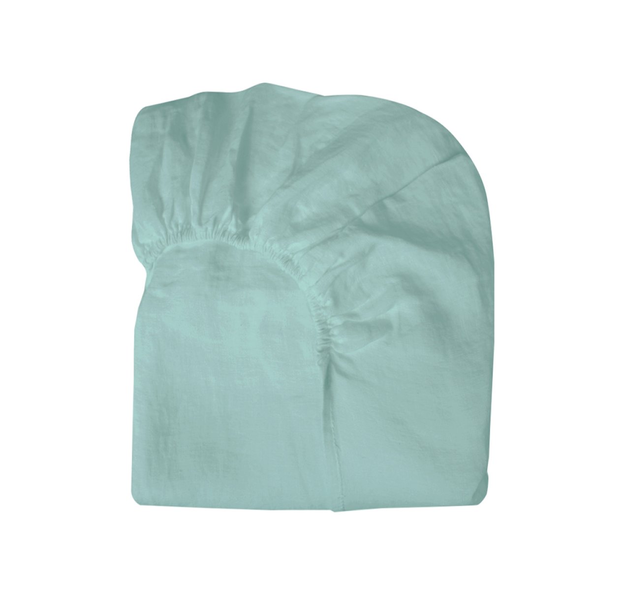 Drap Housse Lin 90 x 200 - Vert d'eau