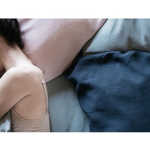 Drap Housse Lin 90 x 200 - Vert d'eau