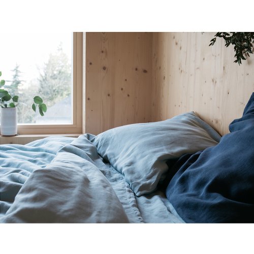 Drap Housse Lin 90 x 200 - Vert d'eau