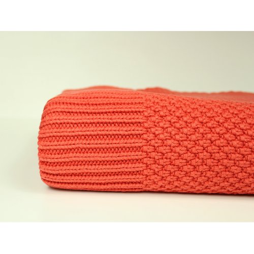 Plaid en mailles - Corail