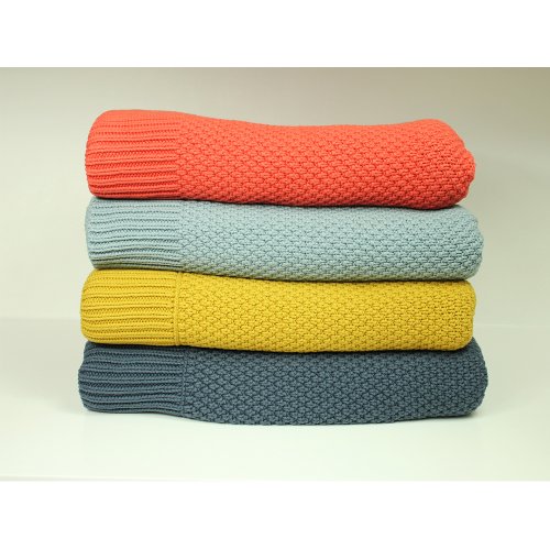 Plaid en mailles - Corail