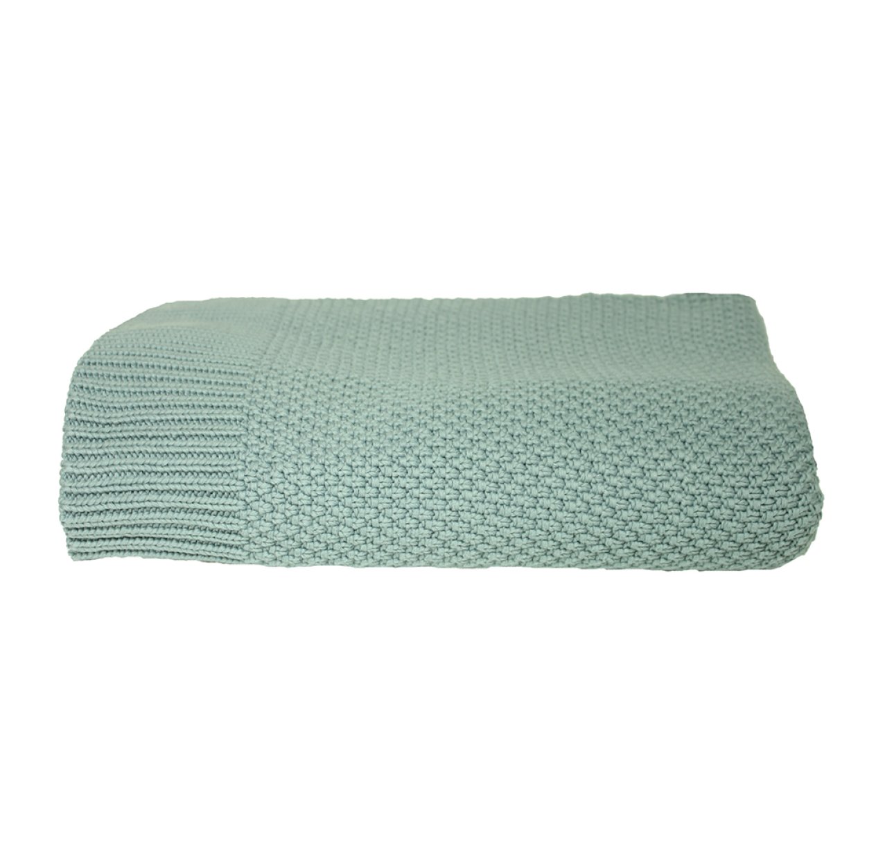 Plaid en mailles - Vert d'eau