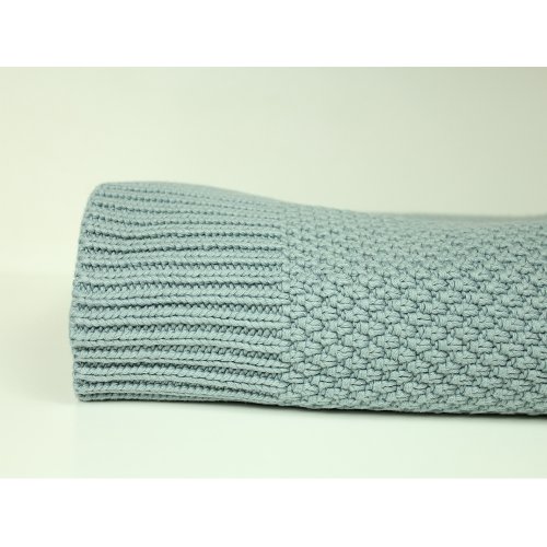 Plaid en mailles - Vert d'eau