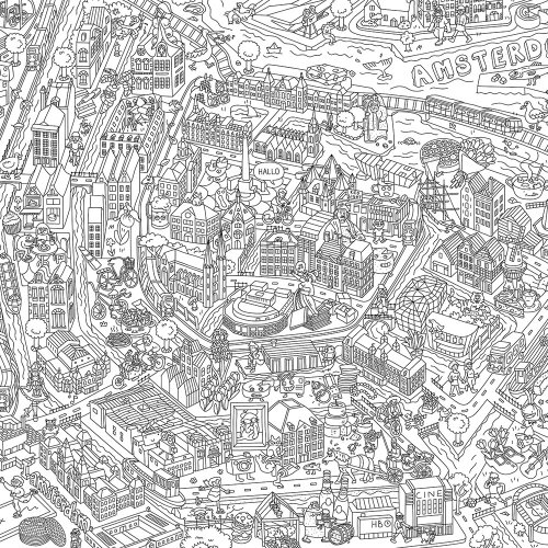 Amsterdam - Poster à colorier