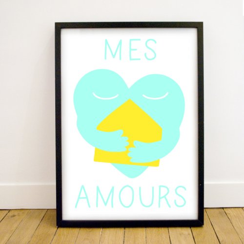 Affiche Amour - Jaune