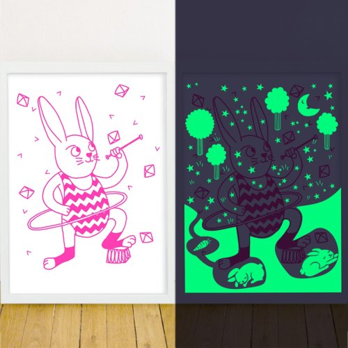 Poster phosphorescent Bunny