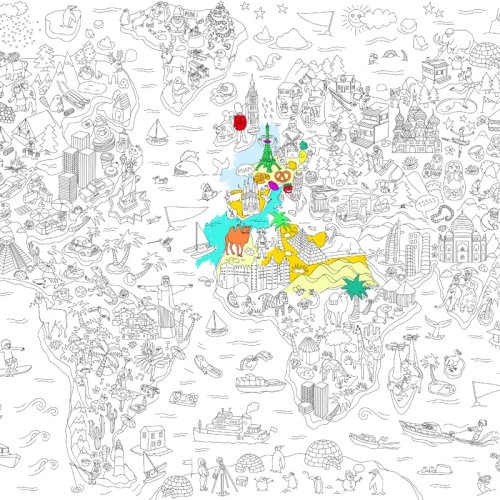 Atlas - Fresque à colorier Coloromy