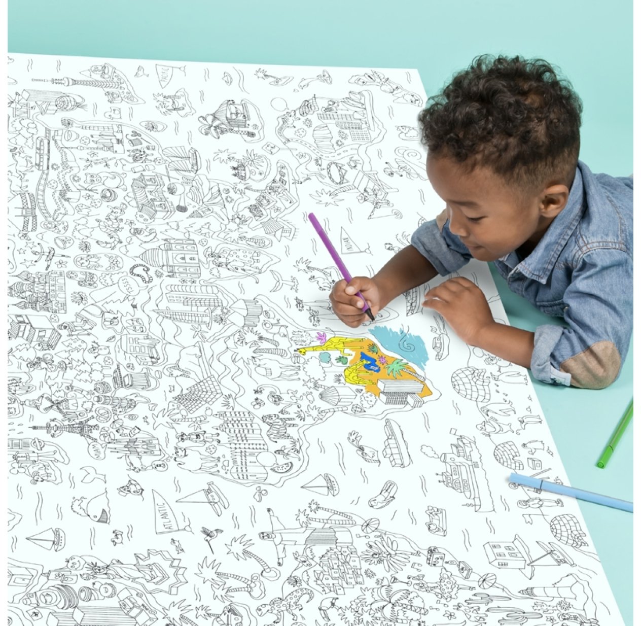 Atlas - Fresque à colorier Coloromy
