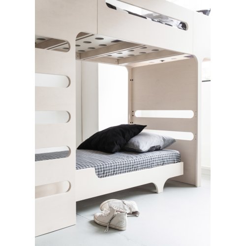 Lit superposé F+ A Bed et son matelas - Cérusé Blanc