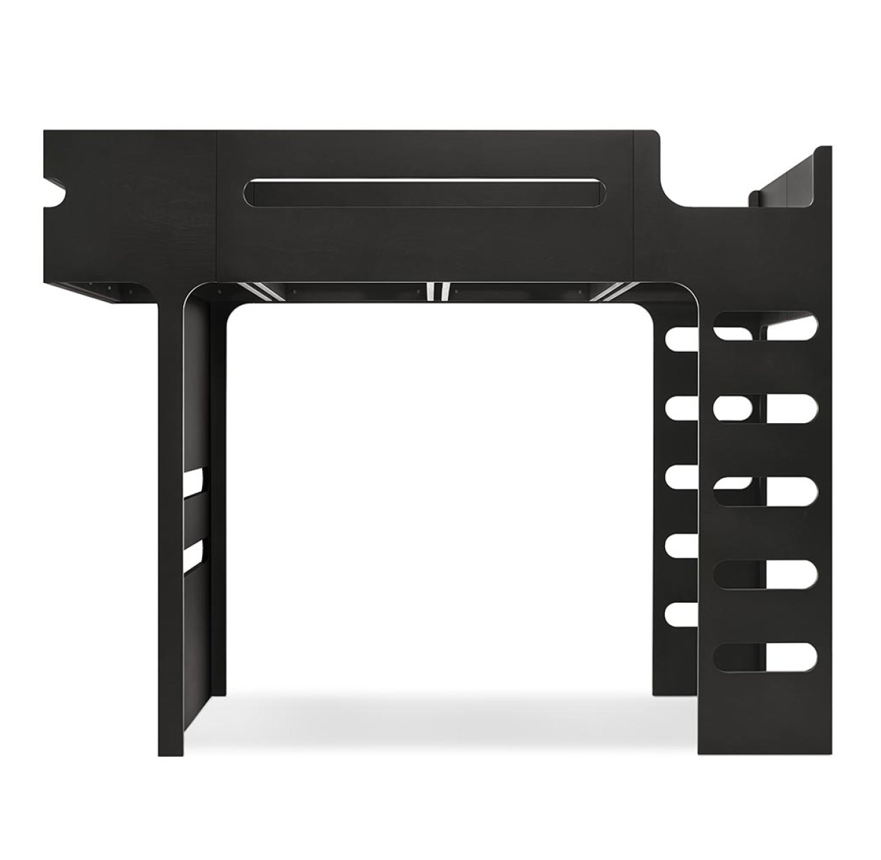 Lit mezzanine F Bunk Bed - Noyer