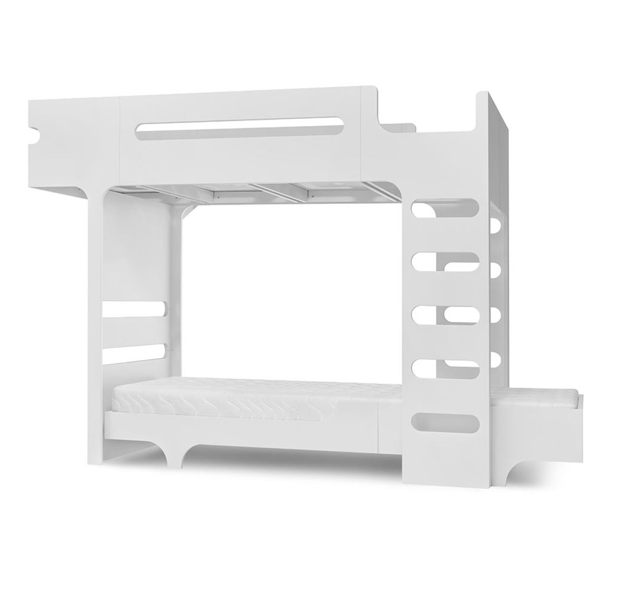 Lit superposé F+ A Bed et son matelas - Blanc