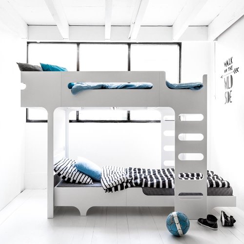 Lit superposé F+ A Bed et son matelas - Blanc