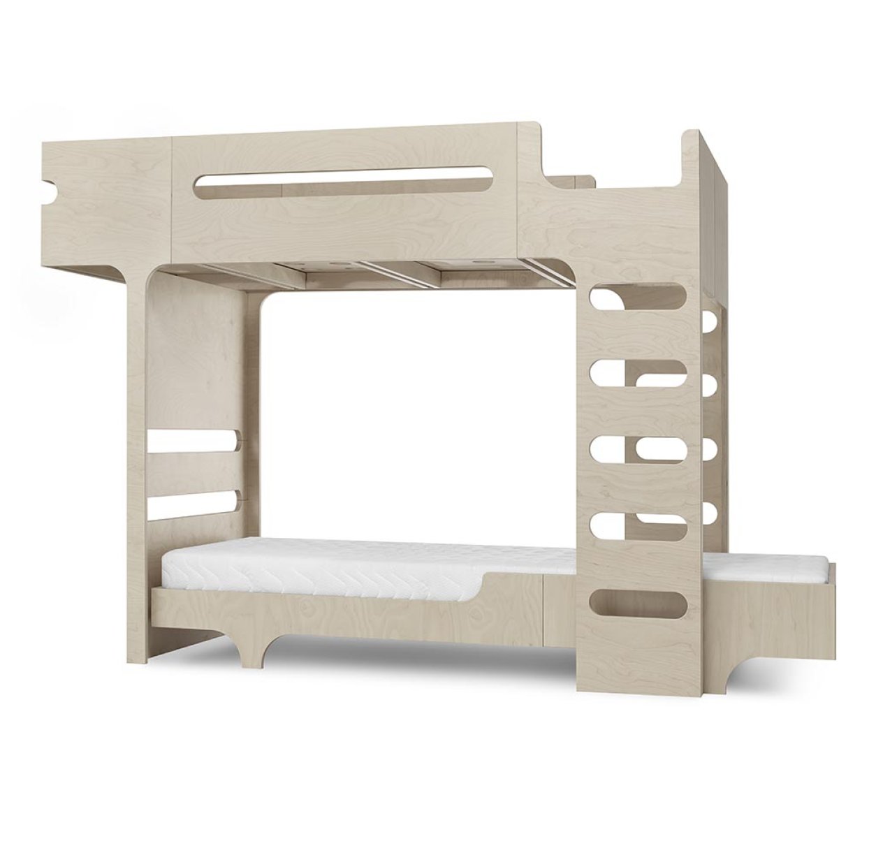 Lit superposé F+ A Bed et son matelas - Naturel