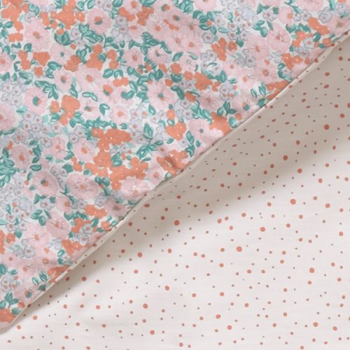 Housse de couette Little Flower 100 x 140 cm - Corail