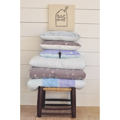 Coussin Graph/Etoiles - Bleu