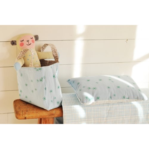 Coussin Graph/Etoiles - Bleu