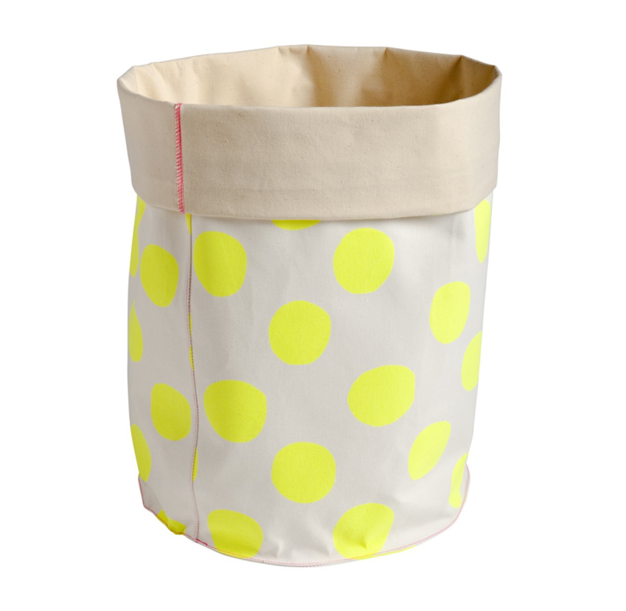 Grand panier de rangement Pois - Jaune fluo