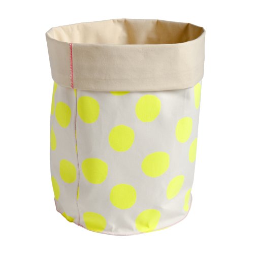Grand panier de rangement Pois - Jaune fluo