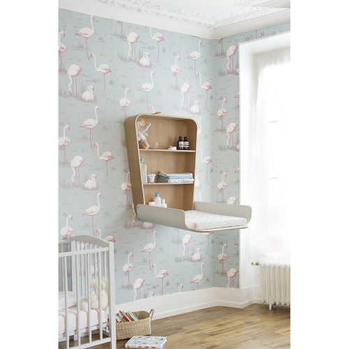 Table à langer murale Noga - Hêtre/blanc