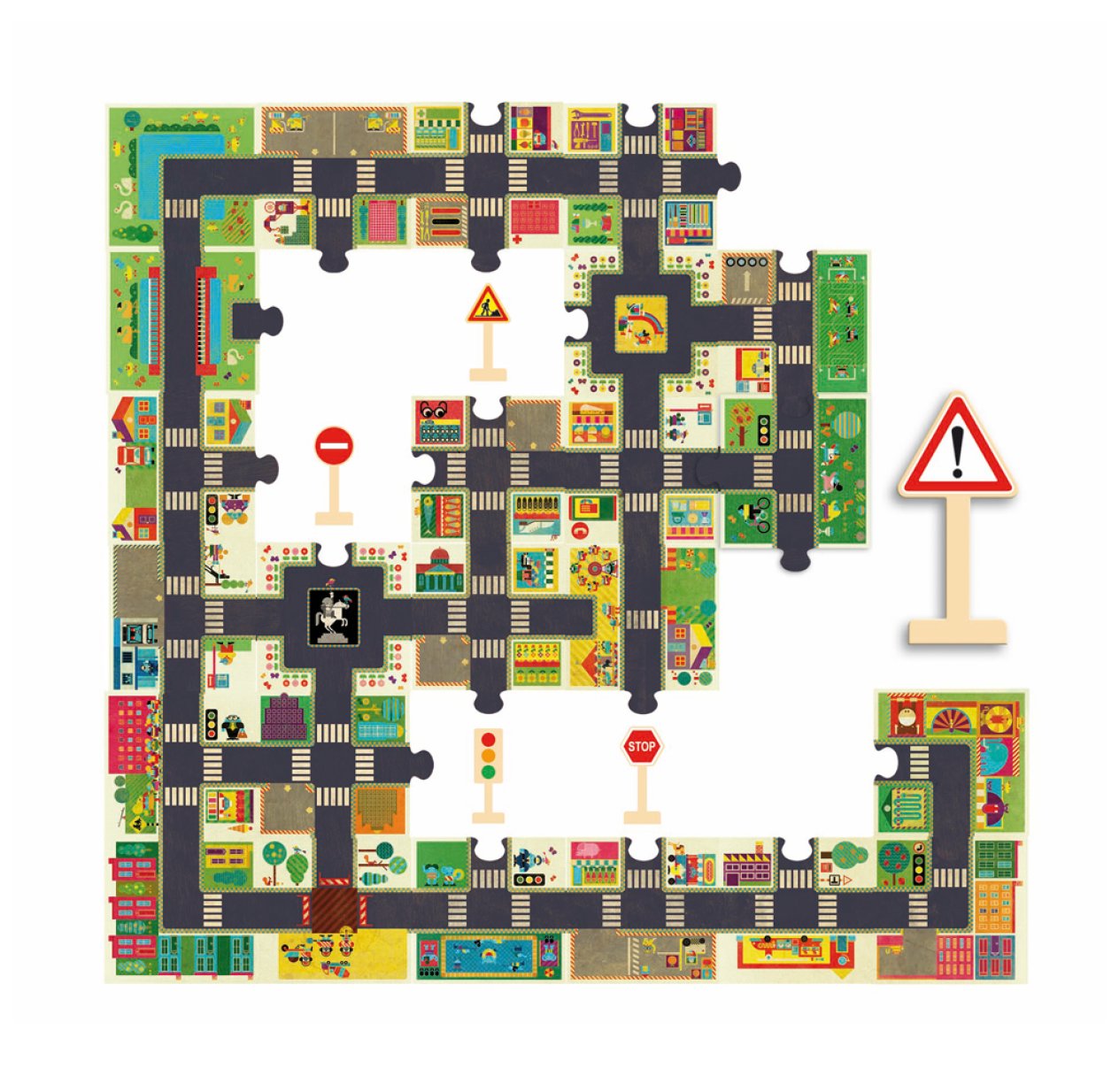 Puzzle route La Ville Djeco pour chambre enfant Les Enfants du Design