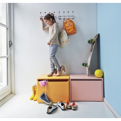 Chevet coffre de rangement - Jaune or