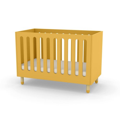 Lit bébé à barreaux - Jaune or