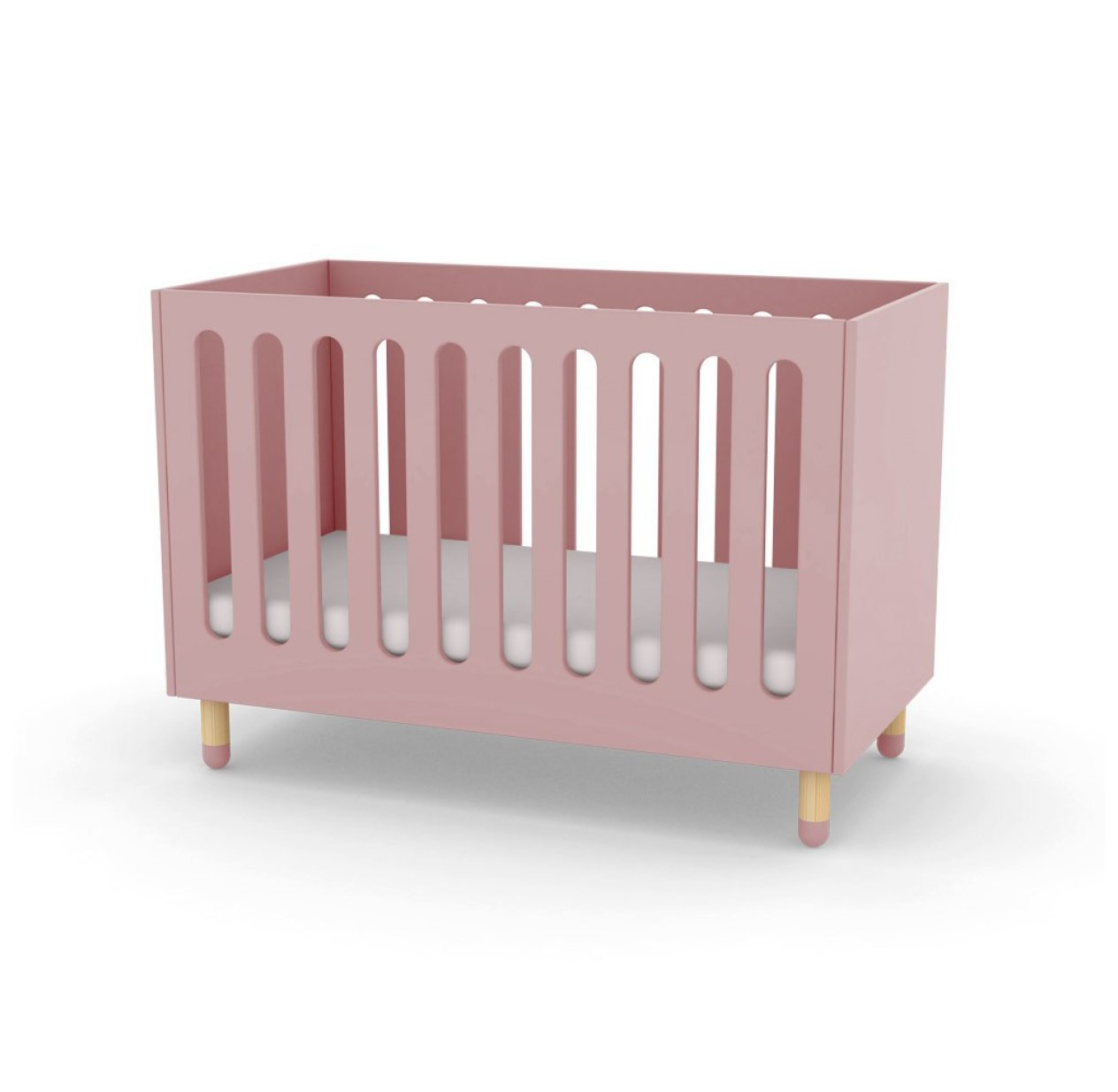 Lit bébé à barreaux - Rose poudré