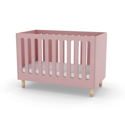 Lit bébé à barreaux - Rose poudré