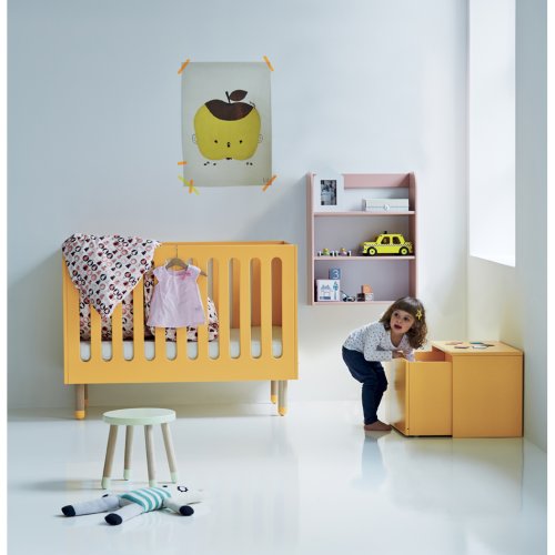 Chevet coffre de rangement - Jaune or