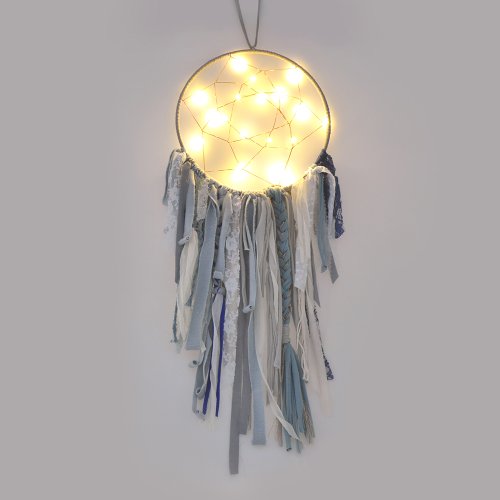 Attrape Rêves Lumineux - Bleu Gris