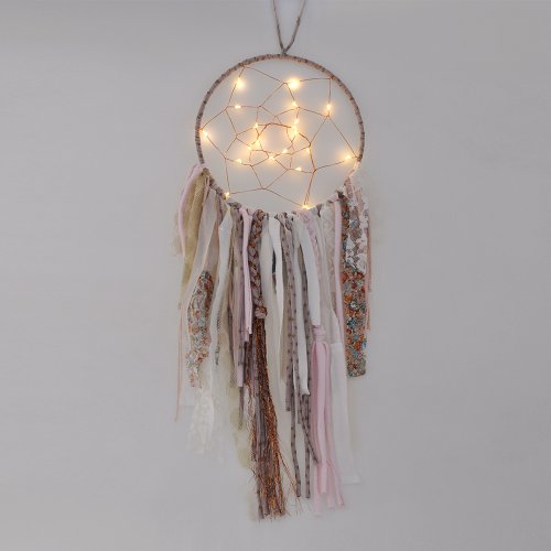 Attrape Rêves Lumineux - Rose poudré