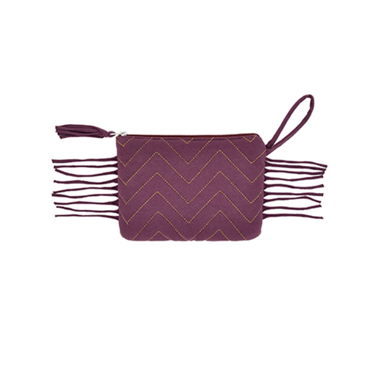 Pochette zippée Zig Zag - Prune