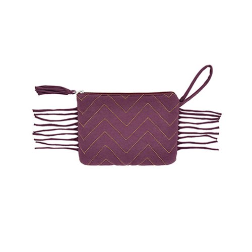 Pochette zippée Zig Zag - Prune